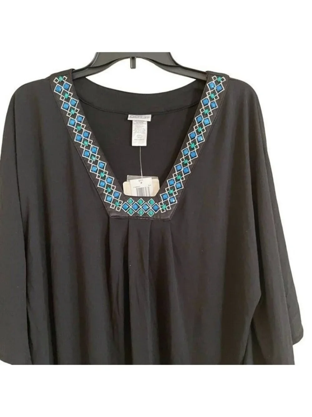 Dotti Women V-Neck Short Sleeve Top Tunic Size M